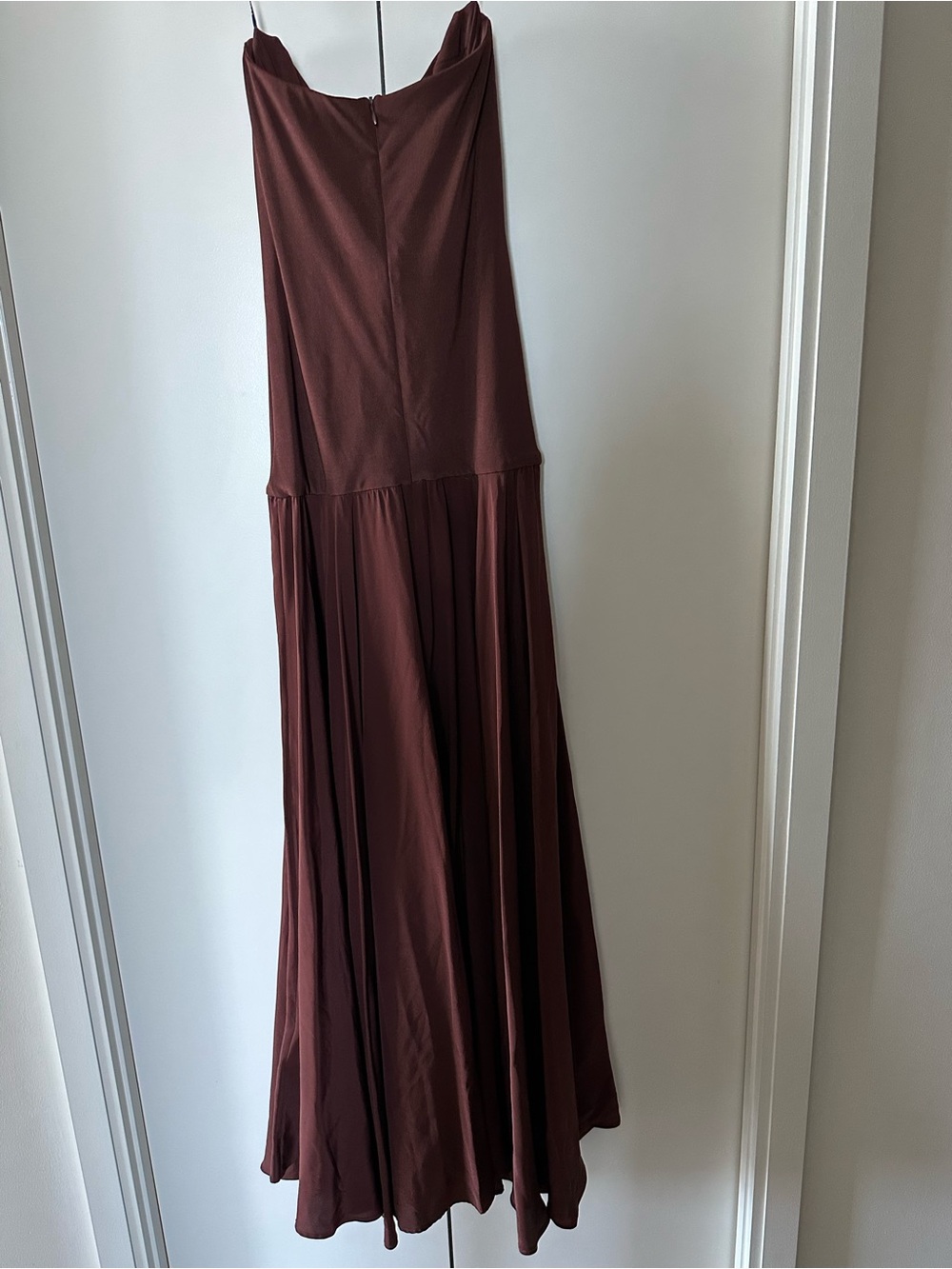 ESSE Illi Strapless Maxi Dress in chocolate brown size XS - Picture 4 of 6